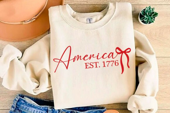 America Bow PNG, Est 1776 SVG: Graphics & T-Shirt Designs