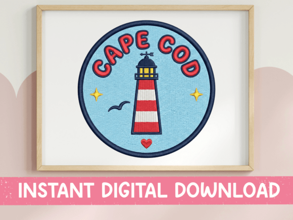 Cape Cod Lighthouse Badge SVG: Graphics for T-Shirt Designs