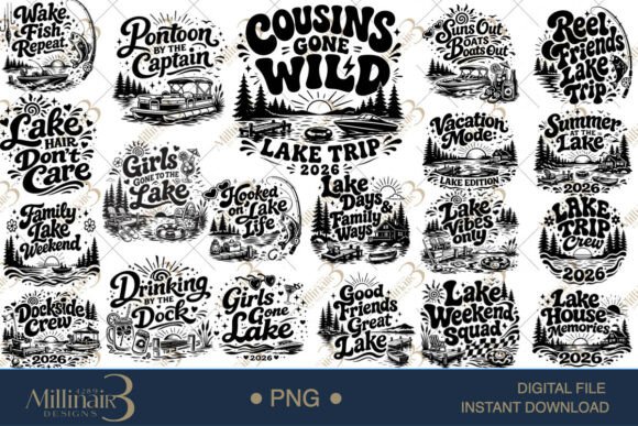 Funny Lake Vacation Quotes Graphics & T-Shirt Designs