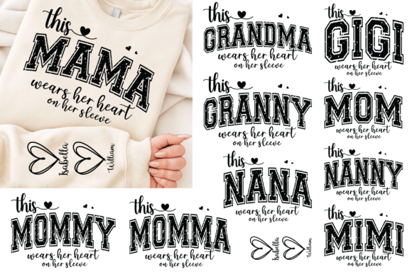 Mama Grandma Nana SVG Bundle: Graphics & T-Shirt Designs