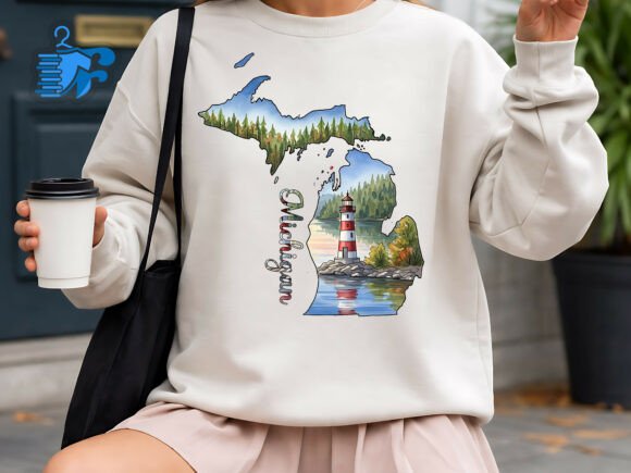Michigan Lighthouse Graphics for T-Shirt Designs