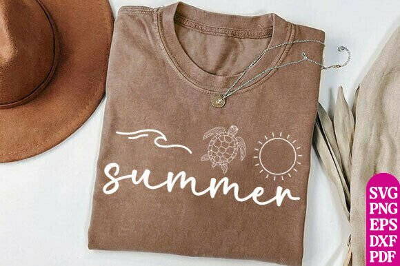 Ocean Turtle Sun Shirt Summer SVG for T-Shirt Designs & Graphics