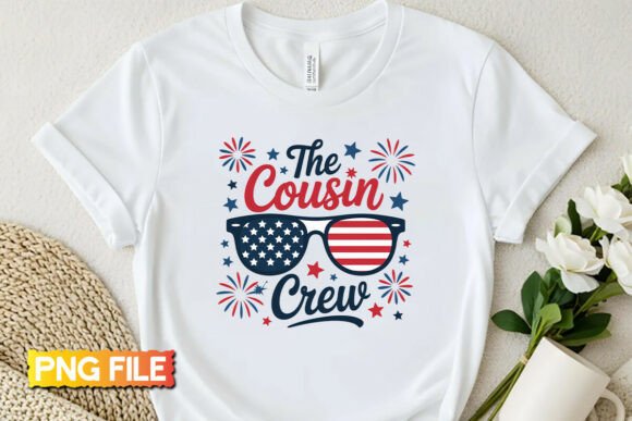 Patriotic Cousin Crew 4th July PNG: T-Shirt Graphics