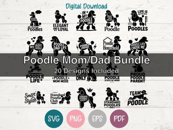 Poodle Mom Dad SVG Graphics & T-Shirt Designs