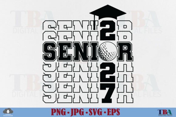 Senior Golf 2027 Graphics for T-Shirt Designs