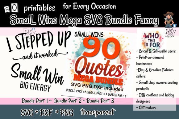 Small Wins Mega SVG Bundle for Graphics & T-Shirt Designs